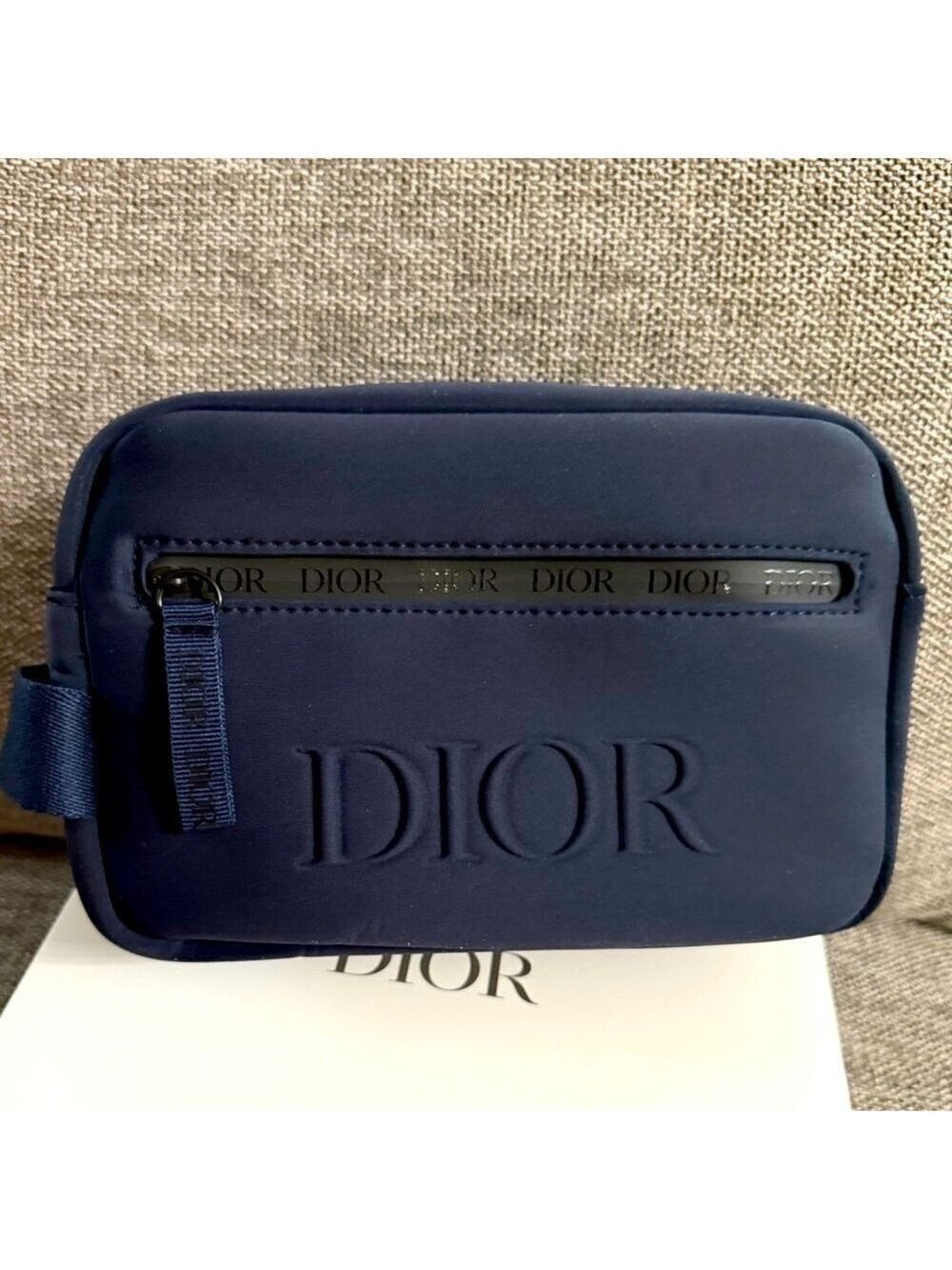 DIOR Men's Toiletry Pouch Navy Blue Authentic Savage New